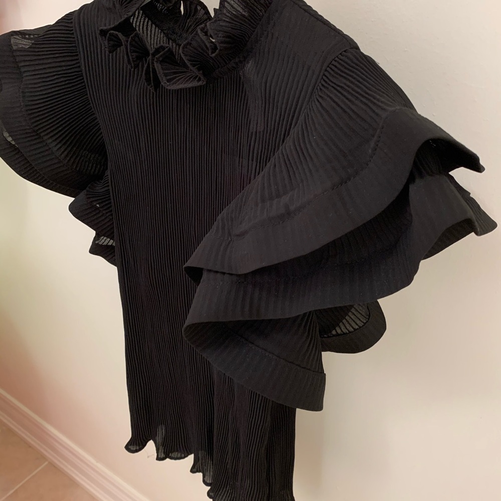 honey Pleate Chiffon Blouse - Picture 3 of 6